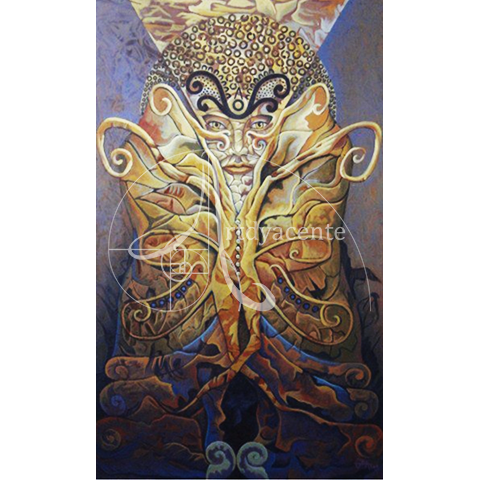  PACHAMAMA - ANDRÉS GONZÁLEZ. ACRÍLICO/TELA. 100X62 CM.
