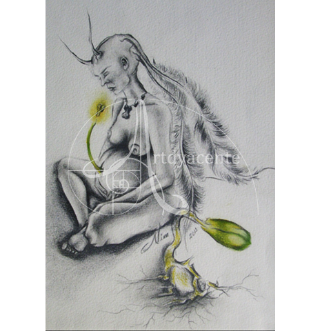 GEA - NIM OBUN... GRAFITO Y PASTEL/PAPEL. 34X25 CM.