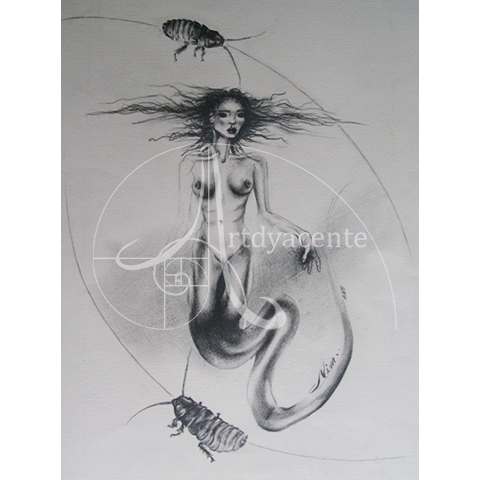 INCOMPRENSIÓN DEL SER - NIM OBUN... GRAFITO/PAPEL. 47X33 CM.