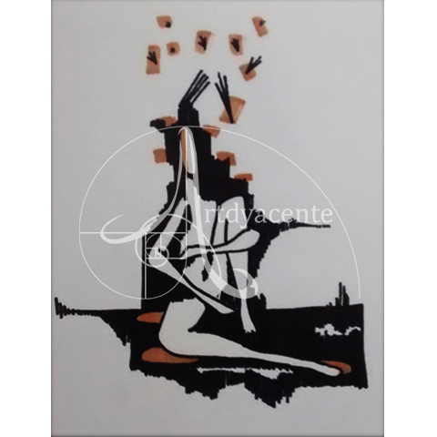 LA HUMANIDAD 08 - OLIVA TORRES. ROTULADOR/PAPEL. 27X22 CM.