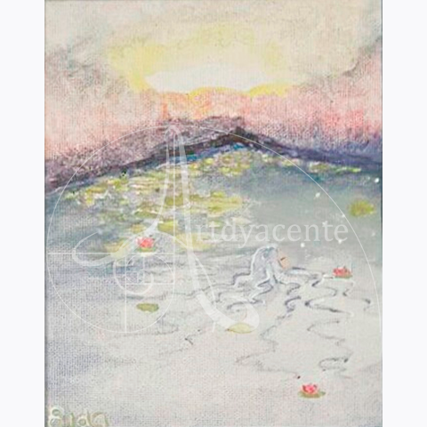  Agua - Bida Carrillo  -  Acrílico / Tela  - 16.6 x 12.7 cm 