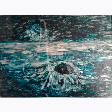  Tan claro como el agua I - Mario Neftali  Casillas Fonceca  Vizzarro -  Piroxilina / Metal  - 30 x 40 cm 