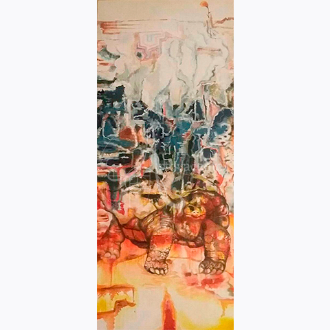 Tonayotl - Oliva Torres - Óleo / Tela - 120 x 50 cm