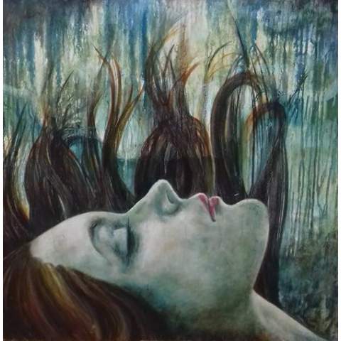 Mi Niña Amarga - Araceli Santana - Óleo / Tela 80 x 80 cm