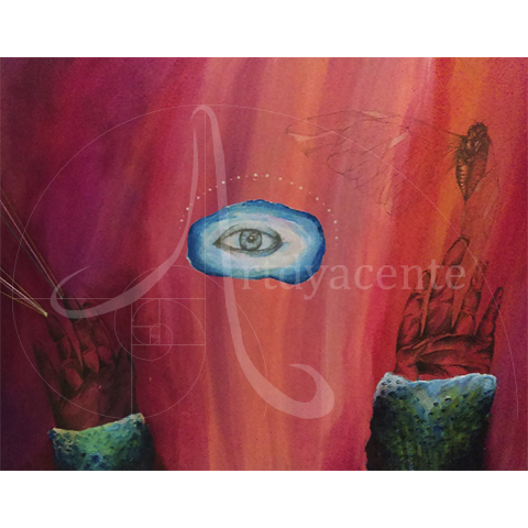  VELAR Y NO OLVIDAR - ANDREA CEIBA. MIXTA/MADERA. 52X67 CM.