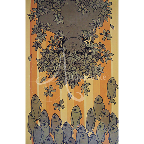  JACINTOS DE AGUA 2 - OFELIA CUE. COLLAGE. 110X70 CM.
