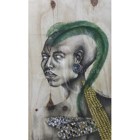 Espiga de Maíz -  Nim Obun - Mixta / madera - 65 x 40 cm