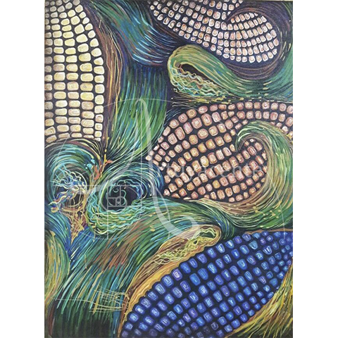 Hebra de elote -  Oliva Torres -  Acrílico / tela – 80 x 60 cm