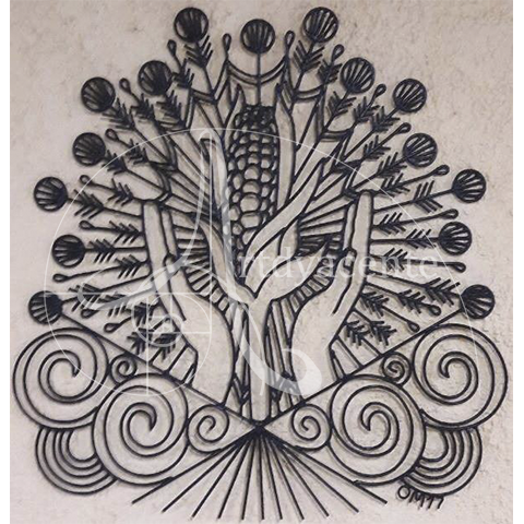  El Milagro del Maíz - Ornela Moon - Varilla de acero soldada - 90 x 93 cm