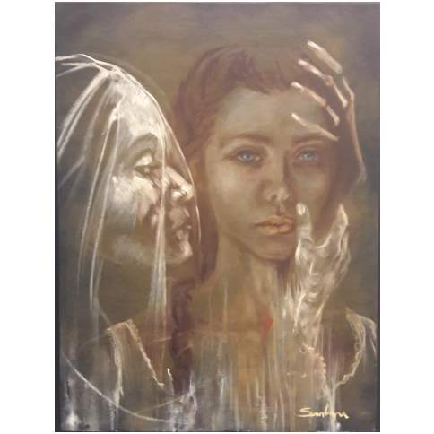 LA HERENCIA DE MIS MADRES - ARACELI SANTANA. OLEO/TELA 60X80 CM.