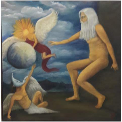 Rapto del recuerdo - Naga Lucier (Jose luis Sosa). Óleo/Tela. 60X60 CM.