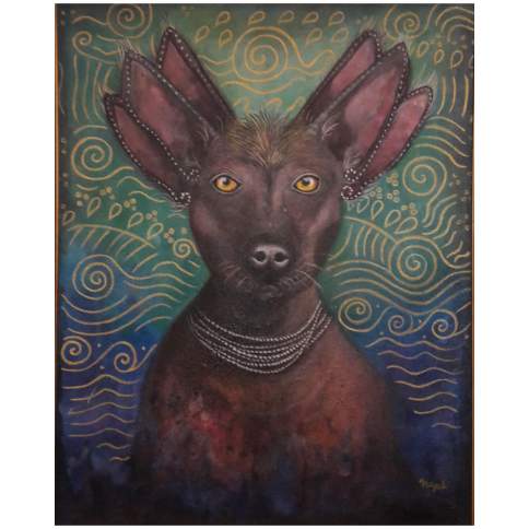 Itzcuintlán - NAYELI ART. ACRÍLICO/TELA. 50X40 CM.