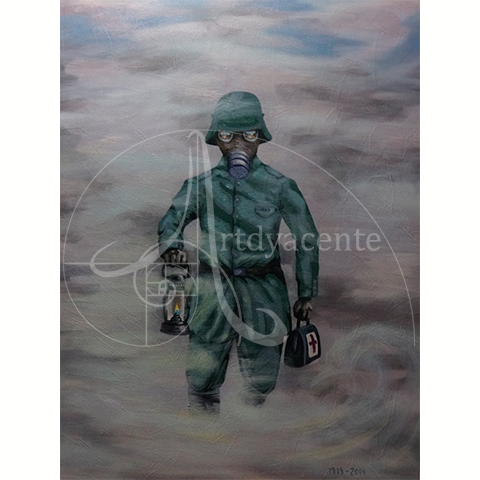  Ángel de la gran guerra - Antonio Lupus - Oleo / Tela y Madera- 50 x 70 cm