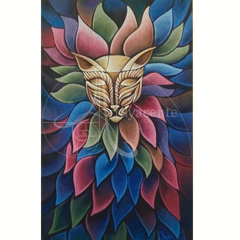Espíritu del bosque - Nayeli Ortiz  - Acrílico / Yute - 75 x 120 cm 