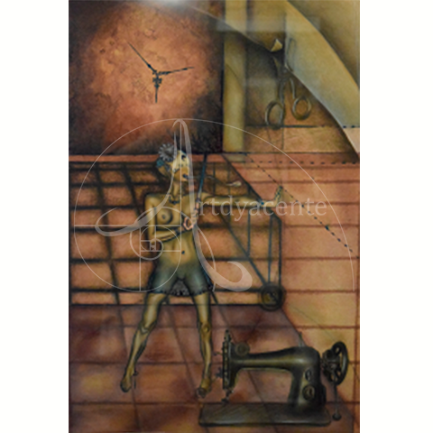  La máquina - Nim Obun…  - Mixta / Papel - 77.5 x 57.5 cm 