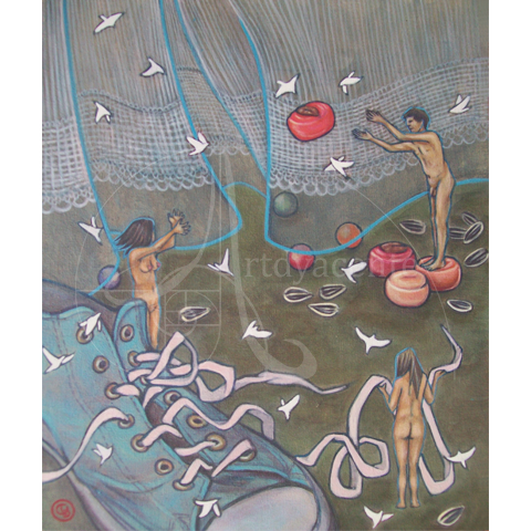  En la Habitación - Ofelia Cue - Acrílico/tela - 25 x 30 cm