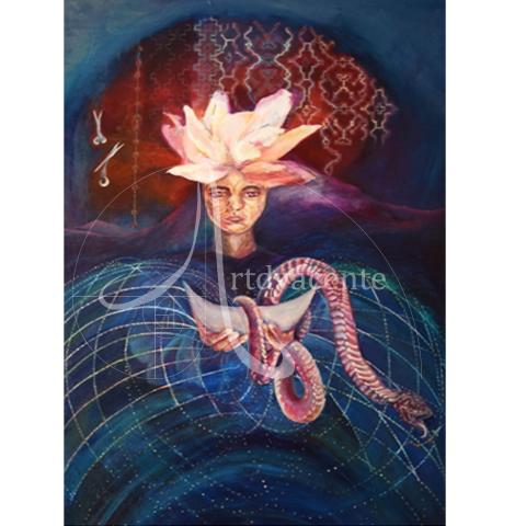PROYECCIÓN INTERNA ONDULANTE - ANDREA CEIBA ACRÍLICO / LIENZO. 110X80.5 CM.