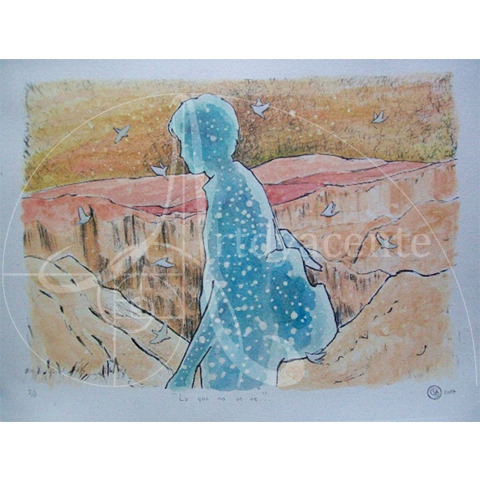  Lo que no se ve - Ofelia Cue - Litografía enriquecida / Papel algodón -  35 x 46 cm
