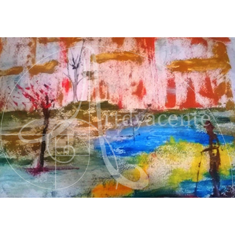  Caminante - Oliva Torres - Oleo / Papel - 35 x 50 cm 
